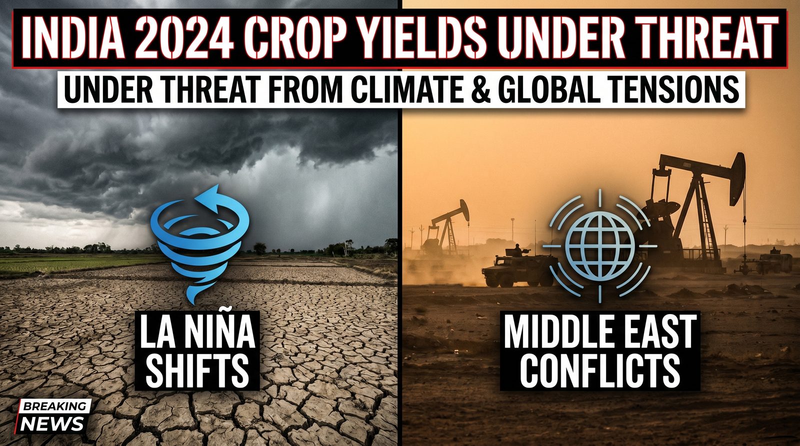 India's 2024 Crop Yields Under Threat From La Niña Shifts and Middle East Conflicts