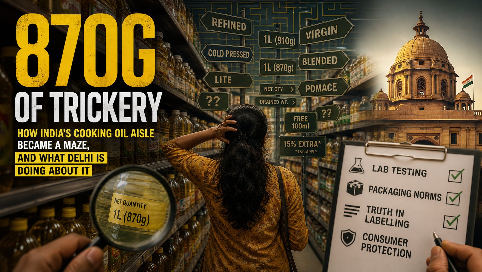 870g of Trickery: How India's Cooking Oil Aisle Became a Maze, and What Delhi Is Doing About It