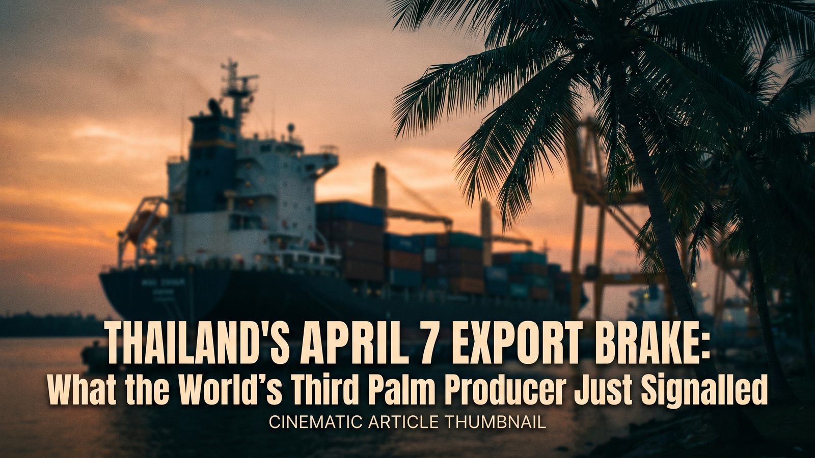 Thailand's April 7 Export Brake: What the World's Third Palm Producer Just Signalled