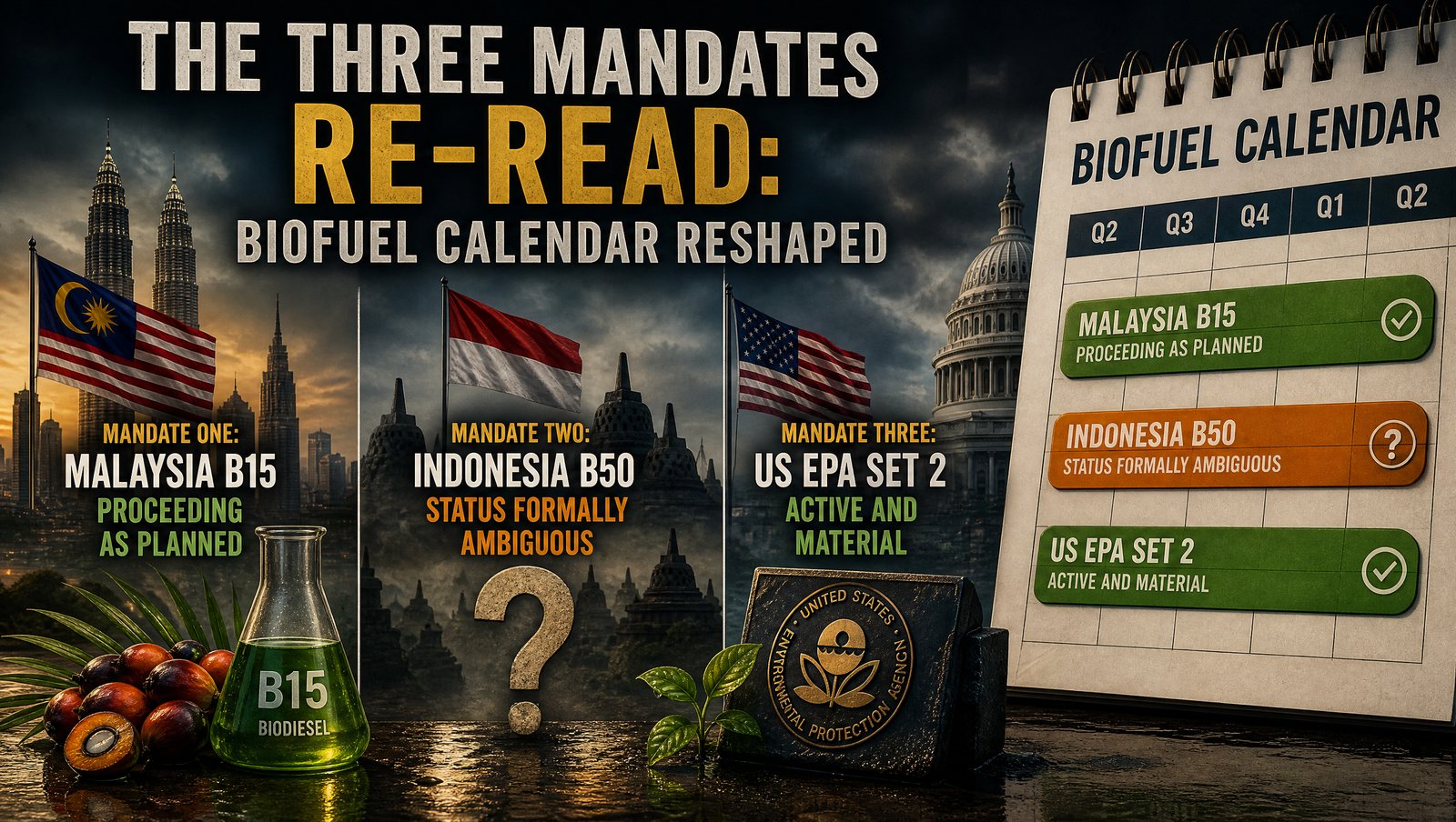 The Three Mandates Re-Read: Biofuel Calendar Reshaped